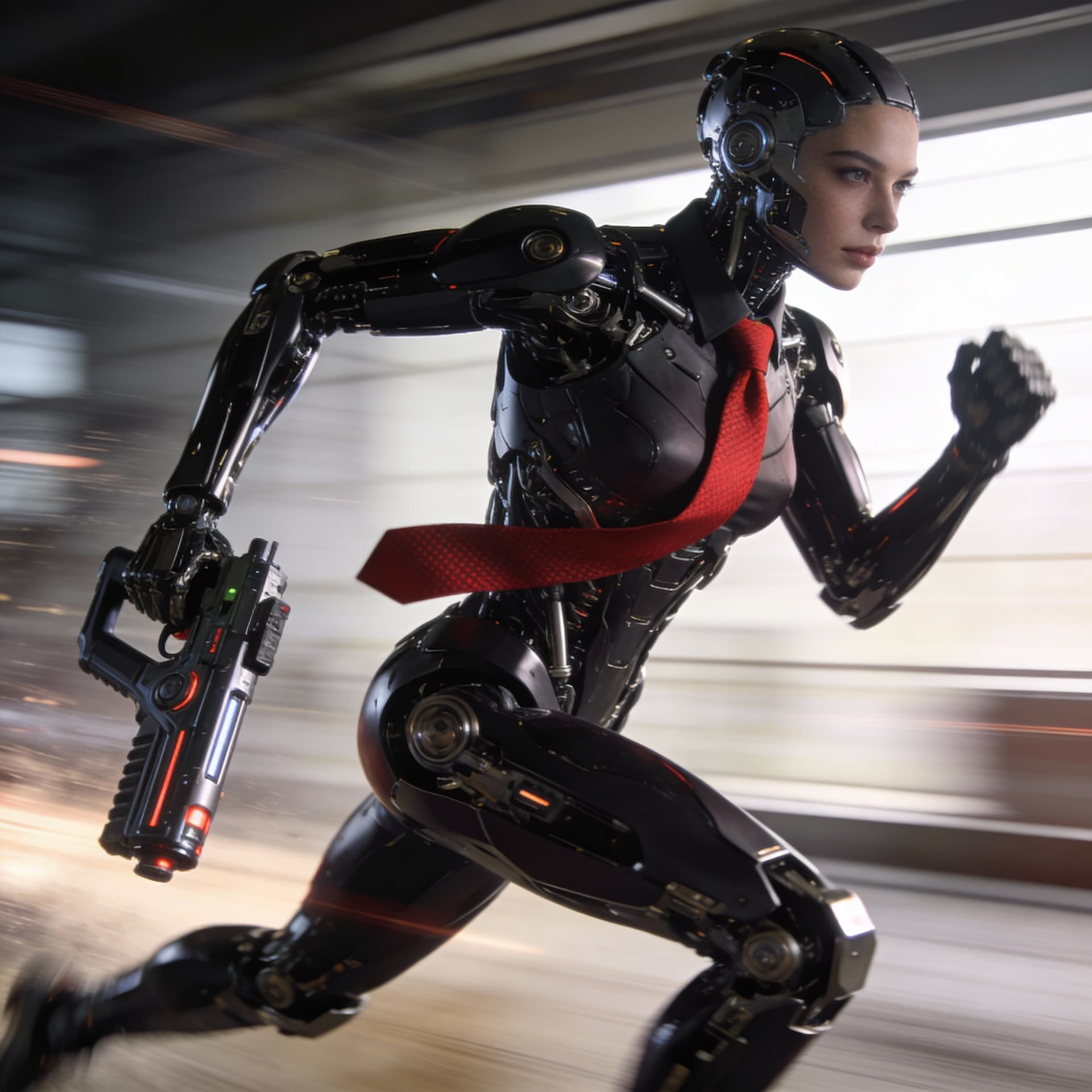 AI generated: (((Humanoid-like masculine robot))),((intricate dark cyborg body)), ((intricate dark robot body)),((...