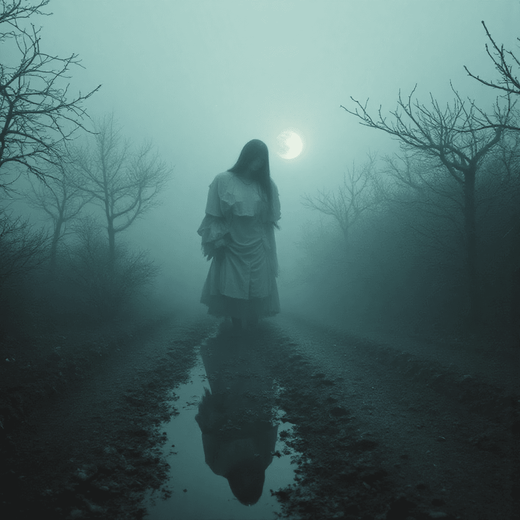 AI generated: ("the moon eats its lovers":1.4) // rain that doesn’t fall // bones growing from orchard roots // un...