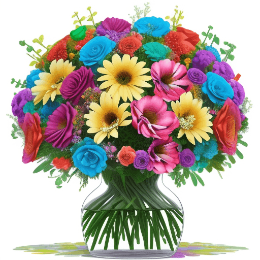 AI generated: large flowers, colorful flowers and diceñolarge and colorful flowers of very beautiful appearance