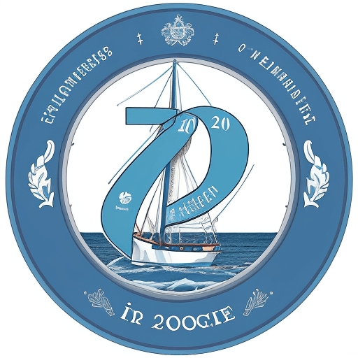 AI generated: Logotipo con el nombre de IES Veles e Vents 20º Aniversario: Diseño simple y conmemorativo: de Un ve...