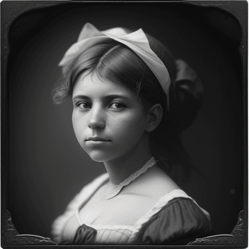 AI generated: hermosa chica de la ciudad de los angeles, captured in a poignant portrait by a historical street ph...