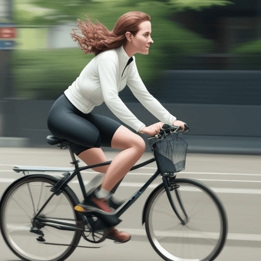 AI generated: that same woman riding a bicycle
