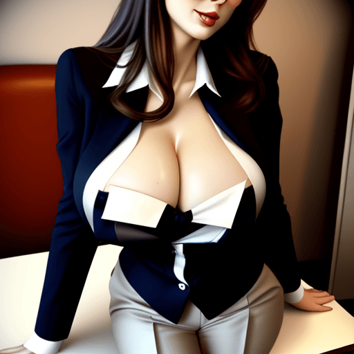 AI generated: Sexy secretary with well defined chest ultra realistic, ultra quality 