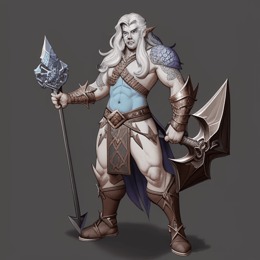 AI generated: a cartoon image of a man with a war hammer and a dragon, straight face, fantasy character design, rp...