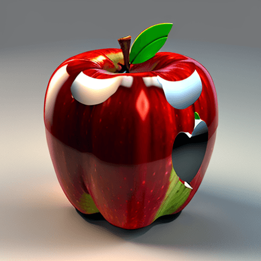 AI generated: 3d icon, realistic apple