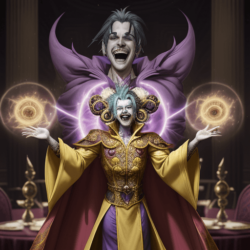 AI generated: 3. Kefka's Ascension

Characters: Kefka, defeated Espers.
Description: Kefka laughing maniacally wit...