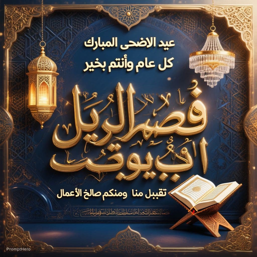AI generated: A luxurious and professionally designed Islamic Ramadan greeting card. In the center, the name "فيصل...