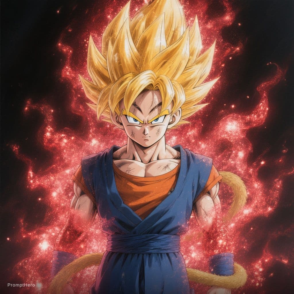 AI generated: Goku supper Saiyan 4,Dragon ball GT,Goku super Saiyan 4 from dragon ball GT,dragon ball GT backgroun...
