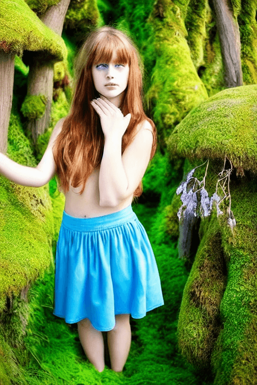 AI generated: ((portrait of young girl with large breast)), (best friends for life), (long floating hair), {blue e...