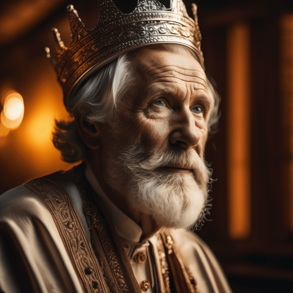 AI generated: A majestic 60-year-old with a wise countenance and a crown of silver hair is illuminated by warm, am...
