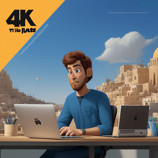 AI generated: 4K poster for a Pixar and Disney animated film called "Photoshop", released in 2024, about Israel, g...