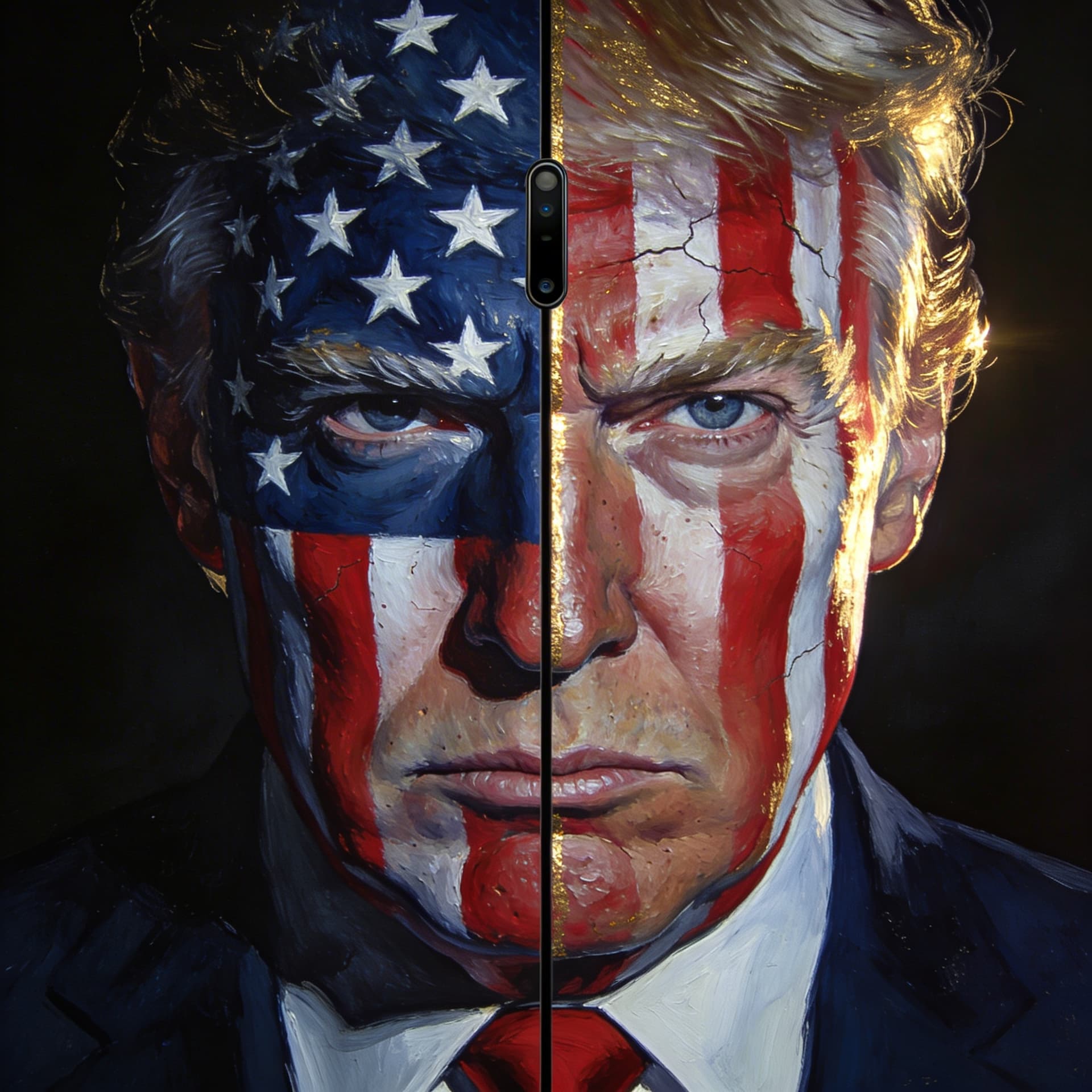 AI generated: Ultra-detailed hyper-realistic political portrait designed specifically for a 720x1600 vertical smar...