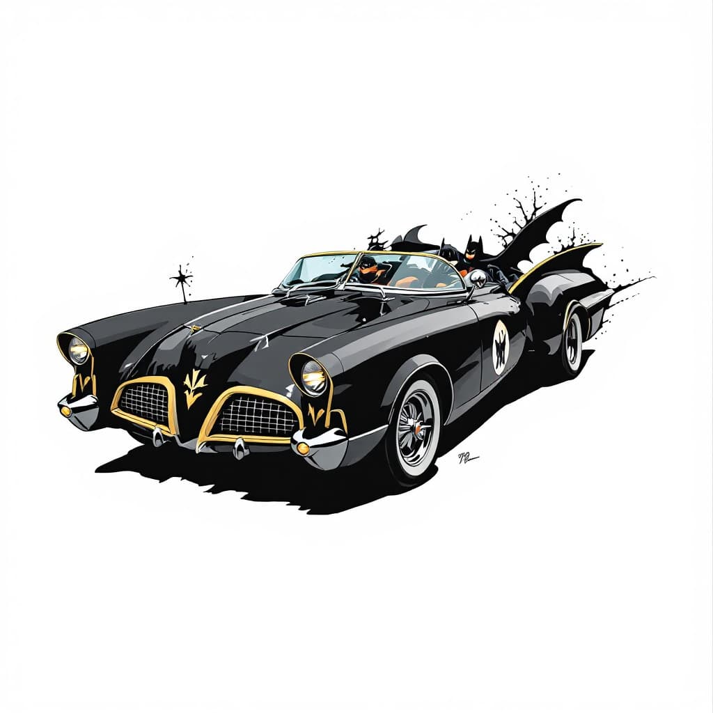 AI generated: classic Bat mobile