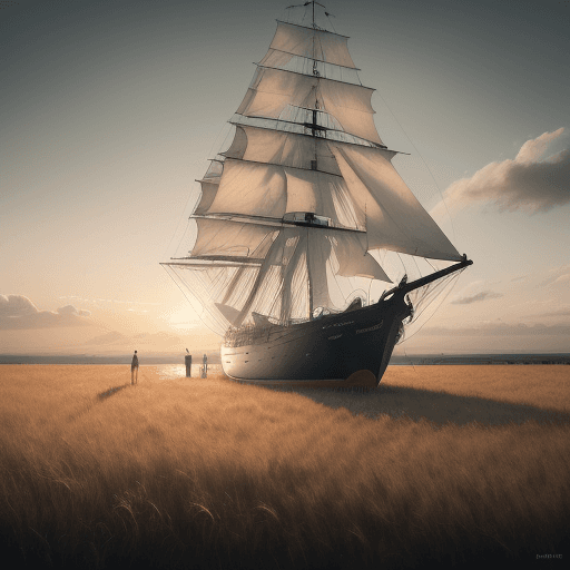 AI generated: Photo of a ultra realistic sailing ship, dramatic light, pale sunrise, cinematic lighting, battered,...