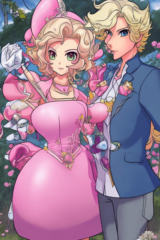 AI generated: ((((huge breasts)))), ((princess_peach)), (anime face),pink dress, blonde hair, female