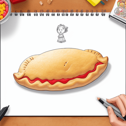 AI generated: Dibujo para colorear de una empanada de maíz gigante