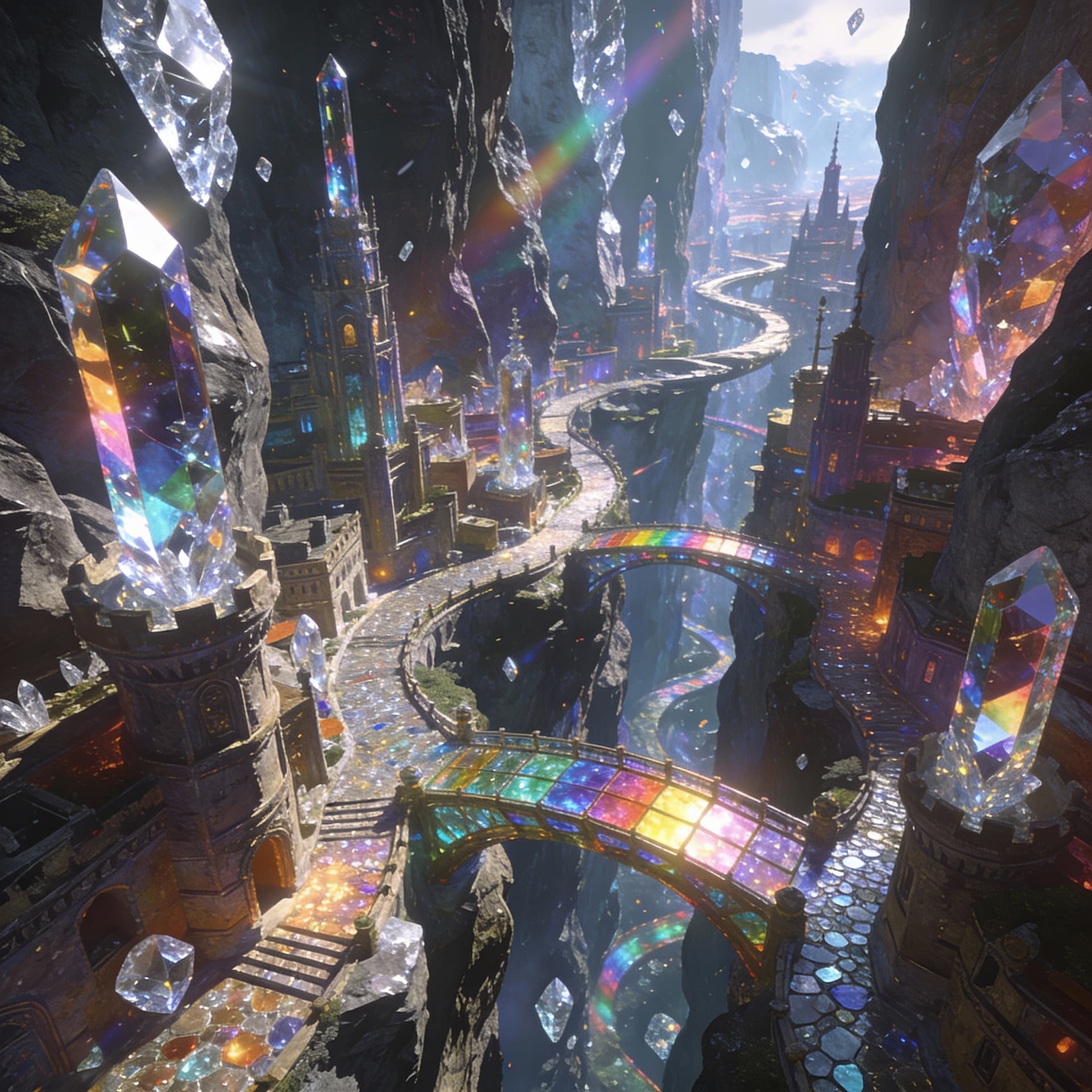 AI generated: Mid-evil fantasy world, Wheel of Time
  - City
  - A riotous, chaotic city carved into the sides of ...
