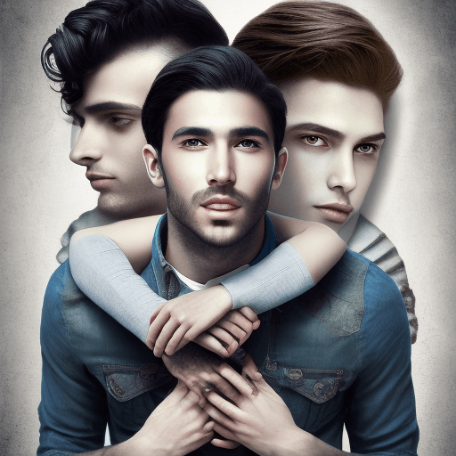 AI generated: Two boy, a captivating couple, embody the essence of love's enchanting journey. Pairoj stands tall w...