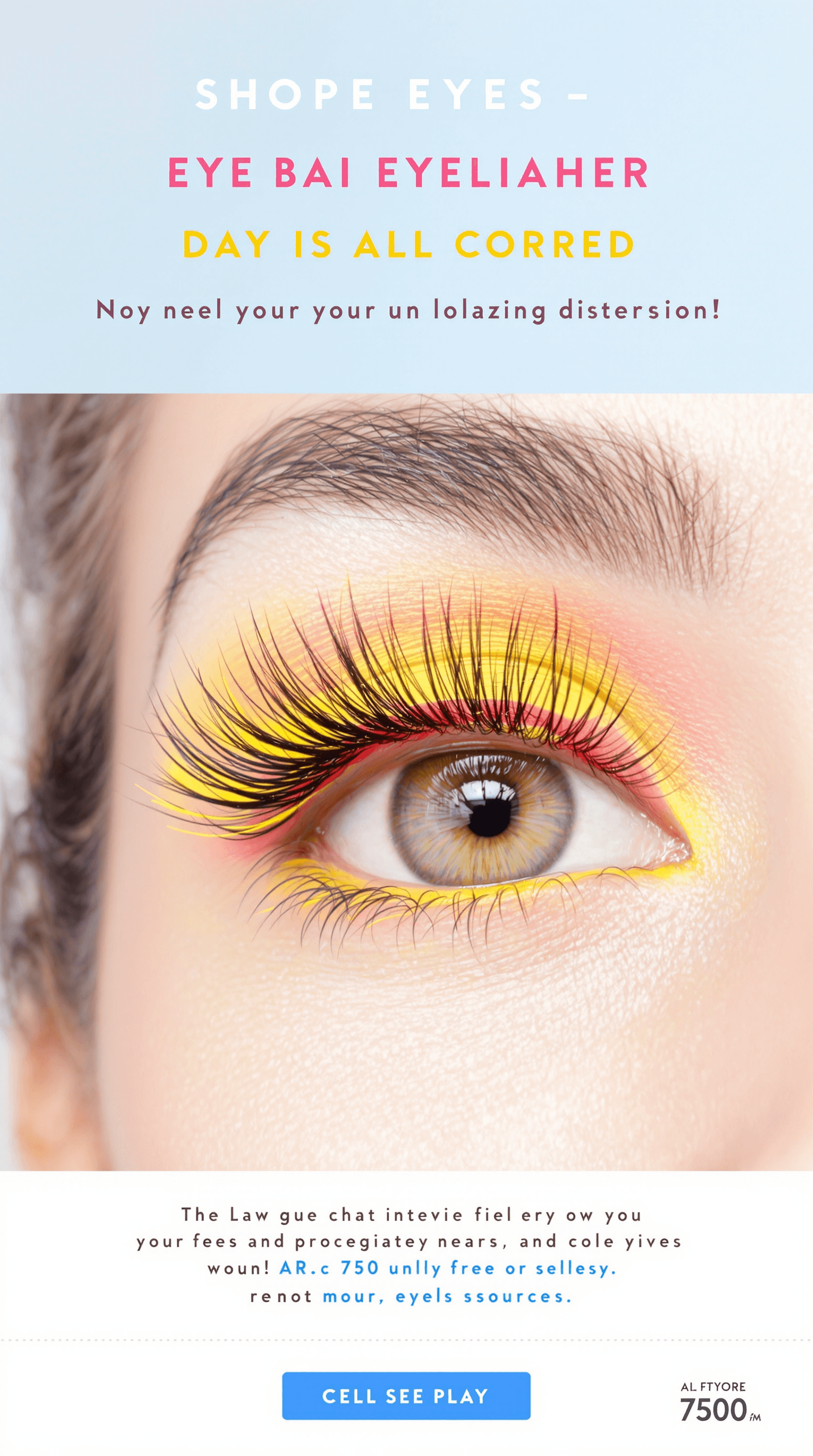 AI generated: A woman's eye is shown with the focus on her eyelashes, which appear to be lengthened with bright ye...