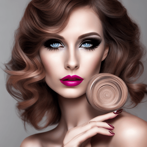 AI generated: photo of a gorgeous woman, eyeshadow, lipstick, mascara, long_eyelashes, smoky makeup, (best makeup)...