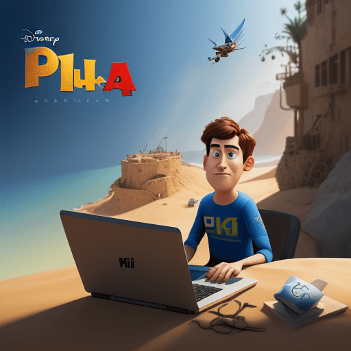 AI generated: 4K poster for a Pixar and Disney animated film called "Photoshop", released in 2024, about Israel, g...