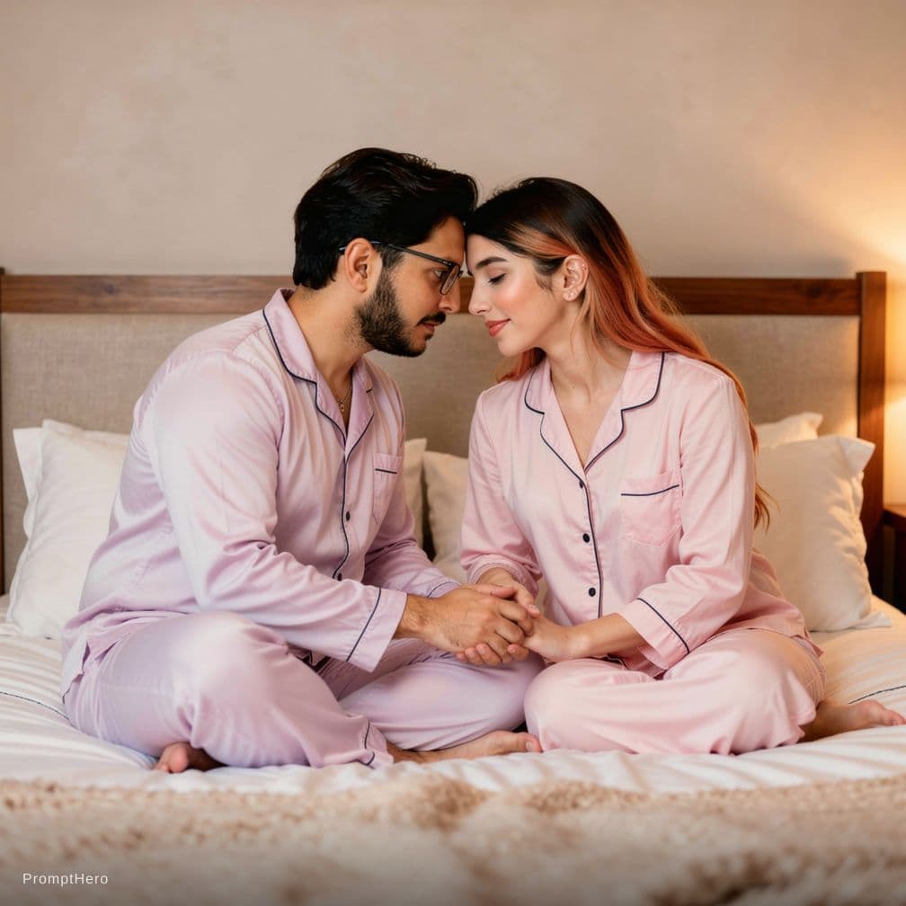 AI generated: hot romance with wife on bed