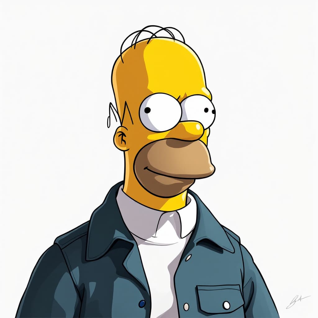 AI generated: homer Simpson Orginal Portrait Charakter 