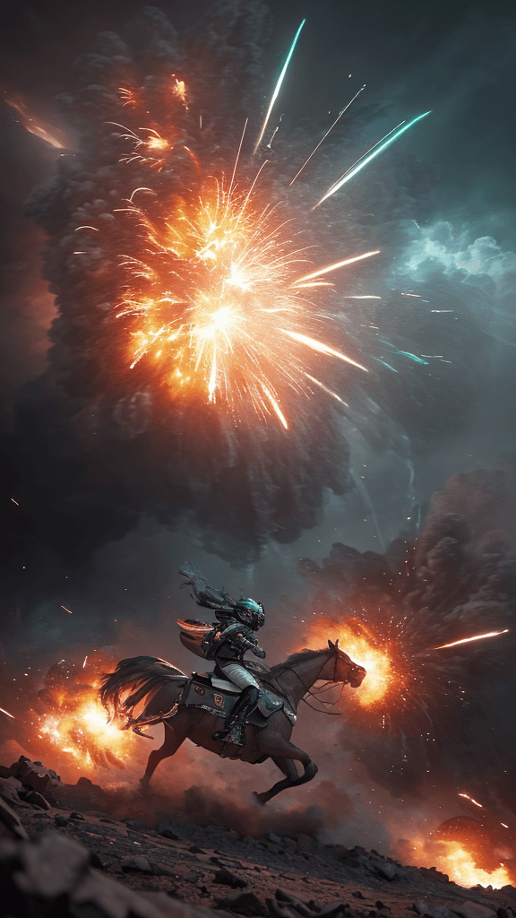 AI generated: QT-KT in a explosive battle, cinematic lighting, rich and vibrant in color, exceptionally realistic,...