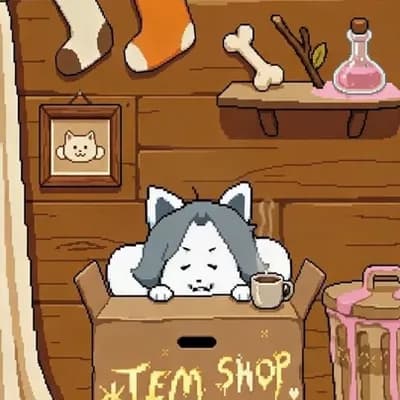 AI generated video: Animate this exact Undertale-style pixel art scene as a perfectly seamless 8-second looping idle ani...