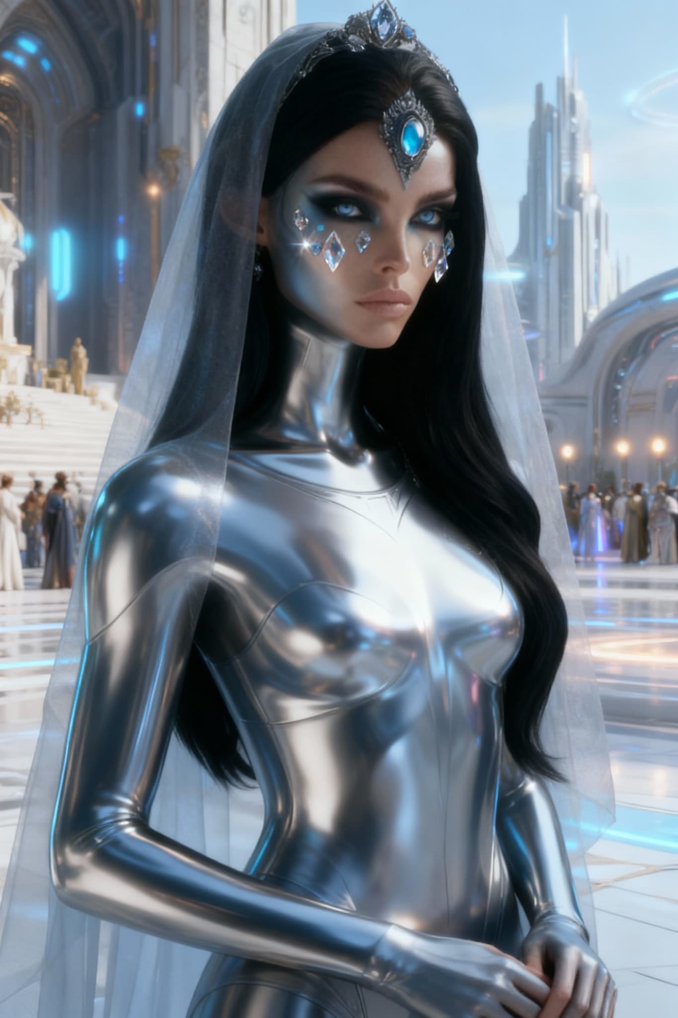 AI generated: Facial Jewelry: crystalline data-jewels.
These jewels are more than ornamentation — they store emot...