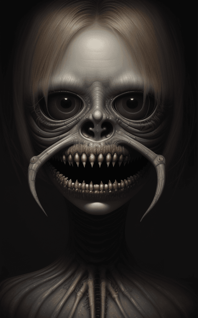 AI generated: a detailed uhd portrait of a muted blonde laser thrashed oil painting in the style of tim burton enh...