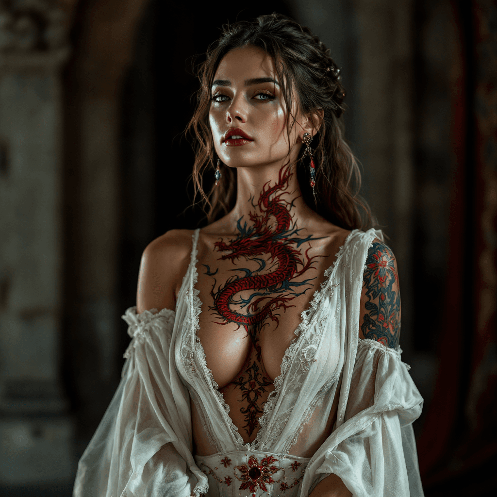 AI generated: A noble woman from the Middle Ages of England, elegantly dressed in a luxurious shear gown, made of ...