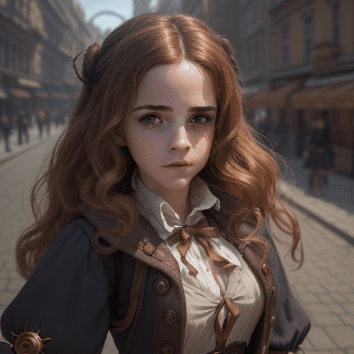 AI generated: there is a woman in a costume that is attractive that is walking down the street, character photogra...