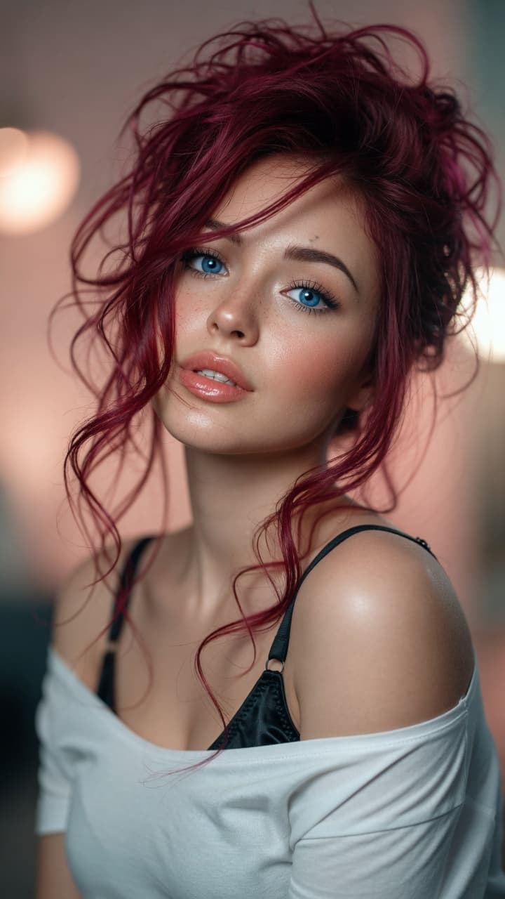 AI generated: Ultra-realistic cinematic portrait photography of a gorgeous young woman, captured with Canon EOS R5...