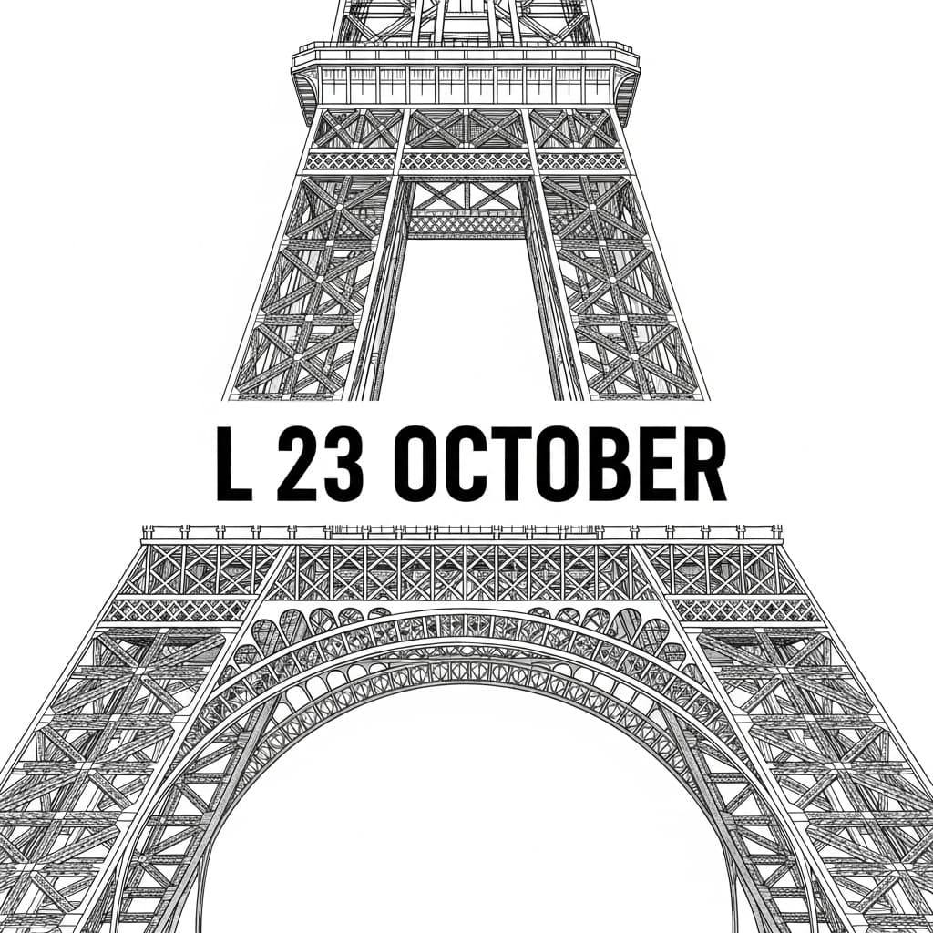 AI generated: Diagramatic drawing of the structure of the Eiffel Tower --ar 1:2 --stylize 750 --v 7 
text big "L ...
