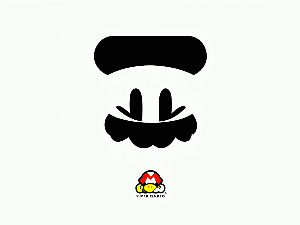AI generated: Create a sleek, minimalist logo art with Super Mario
