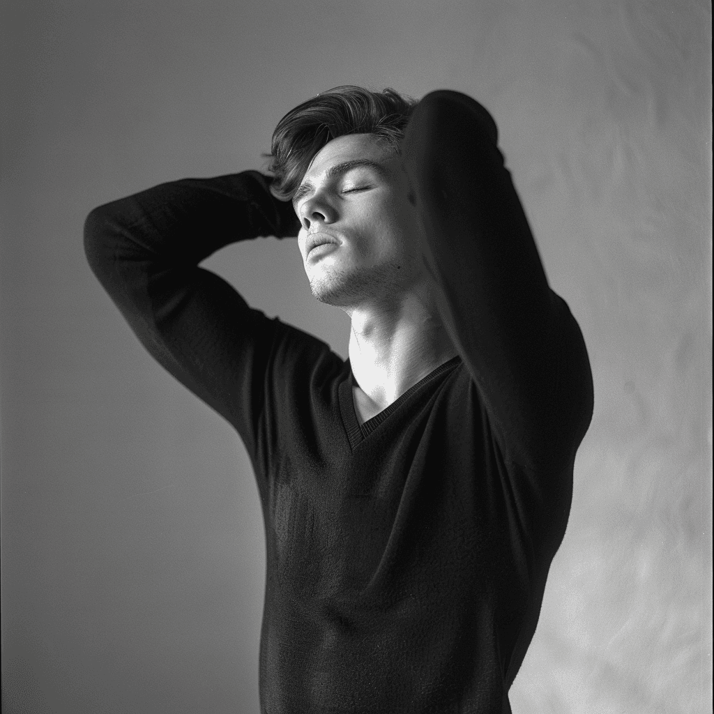 AI generated: create a full-body portrait prompt inspired by the uploaded image, you would describe a male model i...