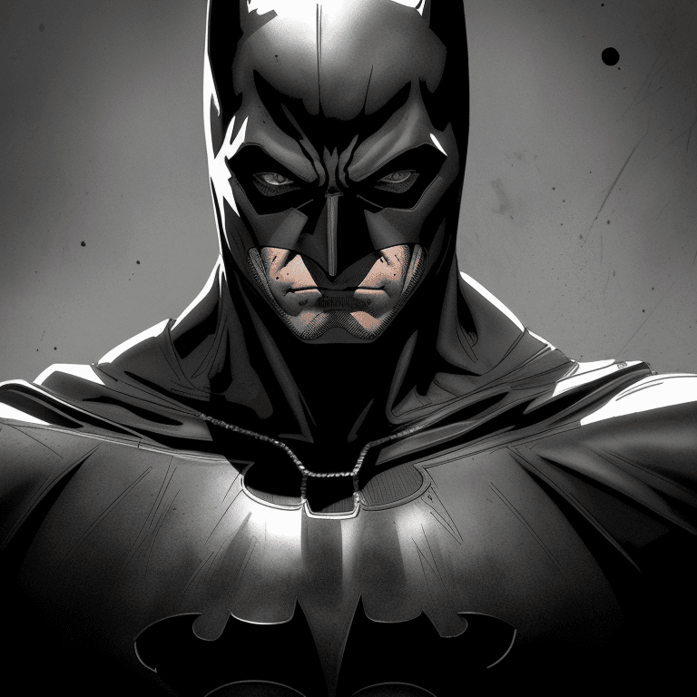 AI generated: 2d metalic pendant engraving of batmans mask, dark knight, in the style of comics, 8k, rough, marvel...
