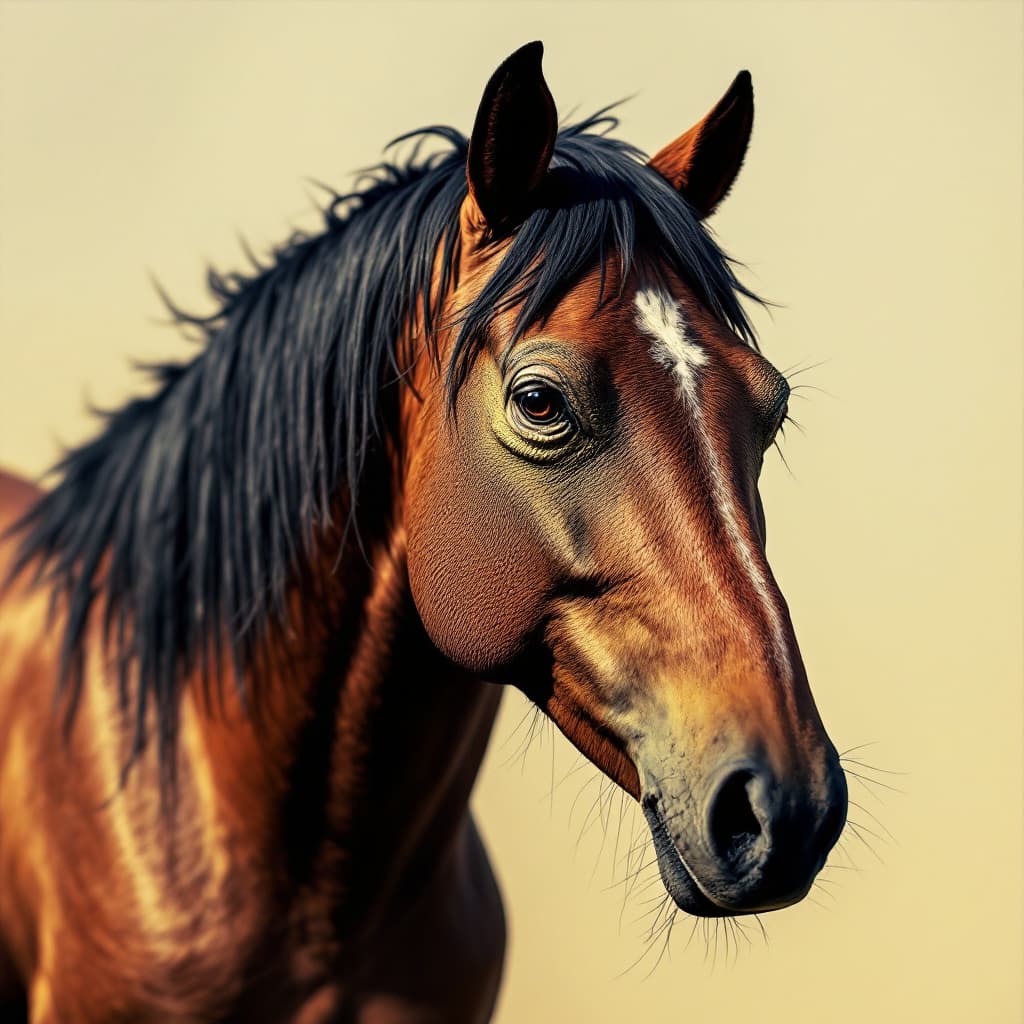 AI generated: photo of horse with lizard head