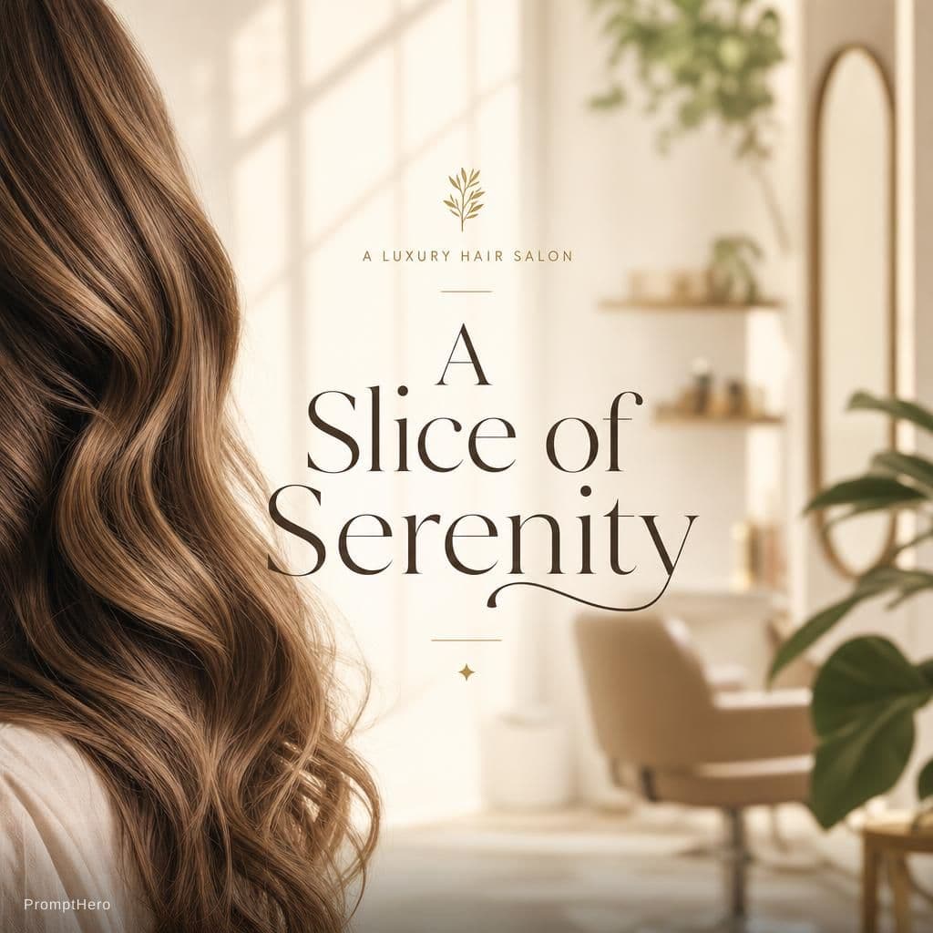 AI generated: Prompt A 
"A high-end, editorial-style graphic for a luxury hair salon. The composition features a b...
