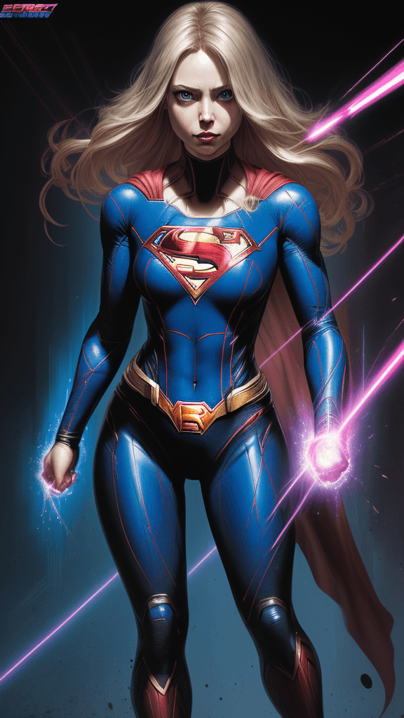 AI generated: in a complex DC Comics by Supergirl, extremely detailed eyes and perfect face, full body portrait, l...