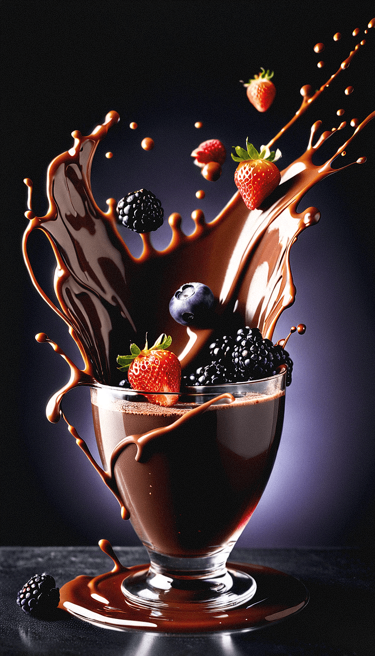 AI generated: The image features a close-up of a glass filled with a delicious chocolate milkshake. The milkshake ...