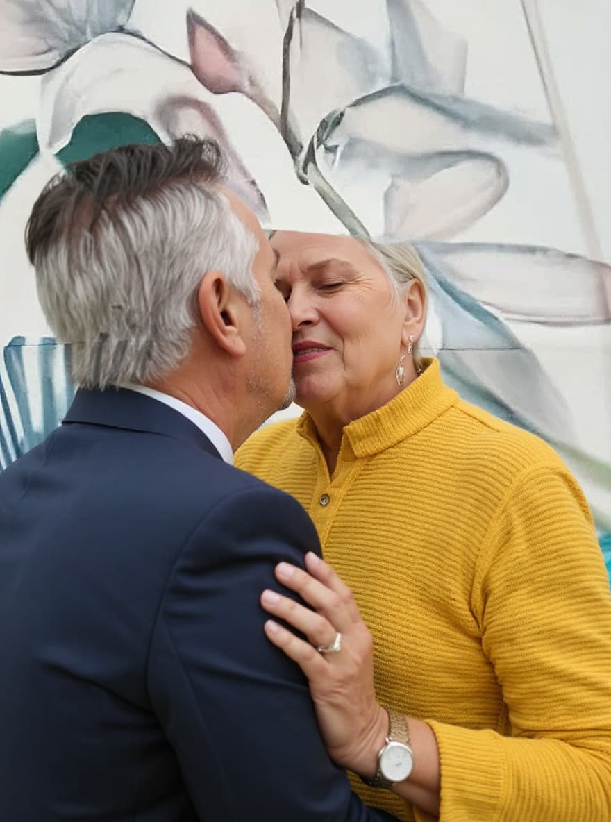 AI generated: Make hyper realistic Franch kiss romantic 