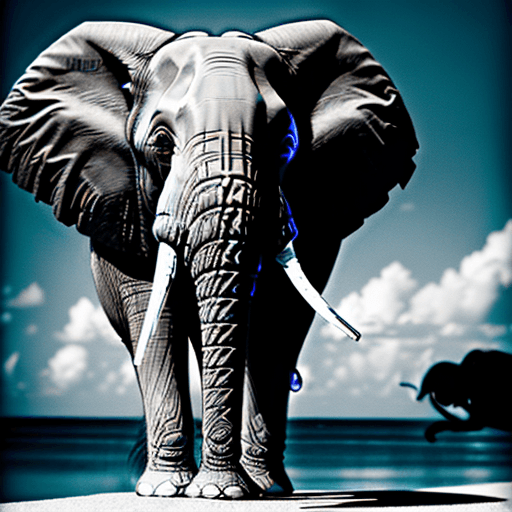 AI generated: elephant, phimeis dives, Canon EOS Rebel SL2, EF100mm, f/2.8L, Macro IS USM ƒ/2.8, 100.0 mm, 1/1000 ...
