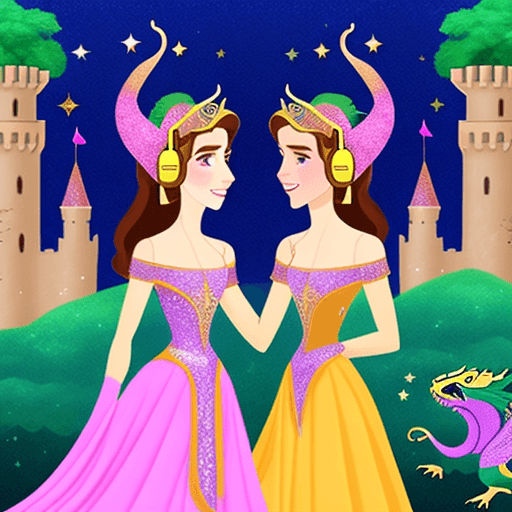 AI generated: Beautiful princes from year 1400 using over ear headphones delighted by the sound and beauty of the ...