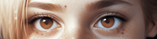 AI generated: detailed and realistic (upper body portrait:1.2) of a woman with a few (freckles:0.8) BREAK round ey...