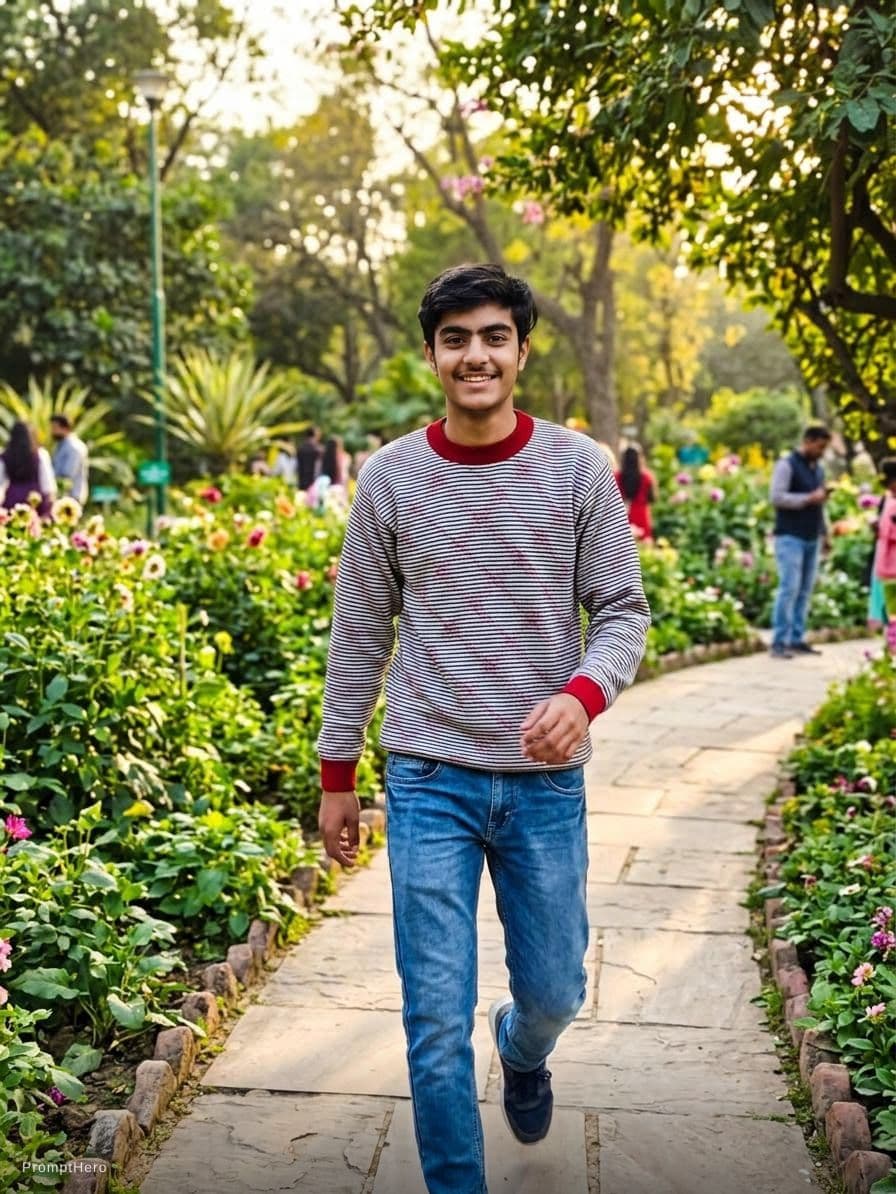 AI generated: Walking inside garden 