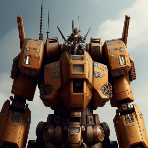 AI generated: a steampunk mecha pilot standing on the shoulder of his mecha | I can't believe how beautiful this i...