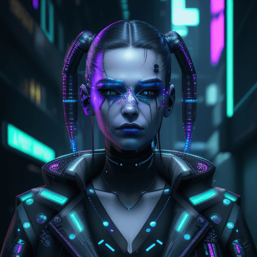 AI generated: Hyperrealistic full-length portrait of a futuristic cyberpunk hacker | in a neon-lit cyber alley | d...