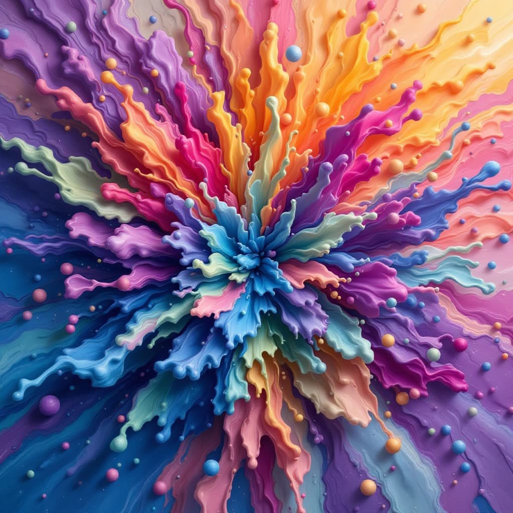 AI generated: Create a 3D Fluid Art Explosion 
